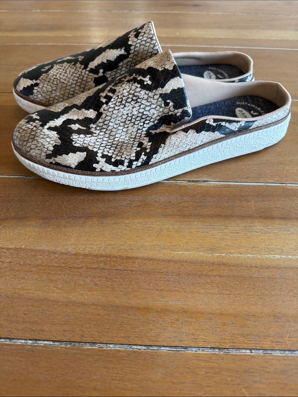 Dr. Scholl's Slip-On Snake Print Sneakers - Beige and Black - Picture 5 of 8